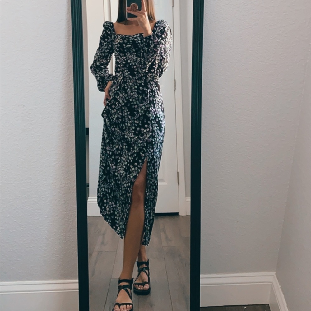 Missguided, peasant floral dress